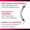 bodyjewellery 2pcs 16g Banana Barbell Titanium Curved Earring Rook Ring