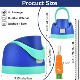 Replacement Lid for Owala Freesip, One Button Water Bottle Top Cap with Stainless Steel Straw and Brushes for Owala Cup 16oz 24oz 32oz 40oz, No Leakage Replacement Accessory for Owala Free Sip