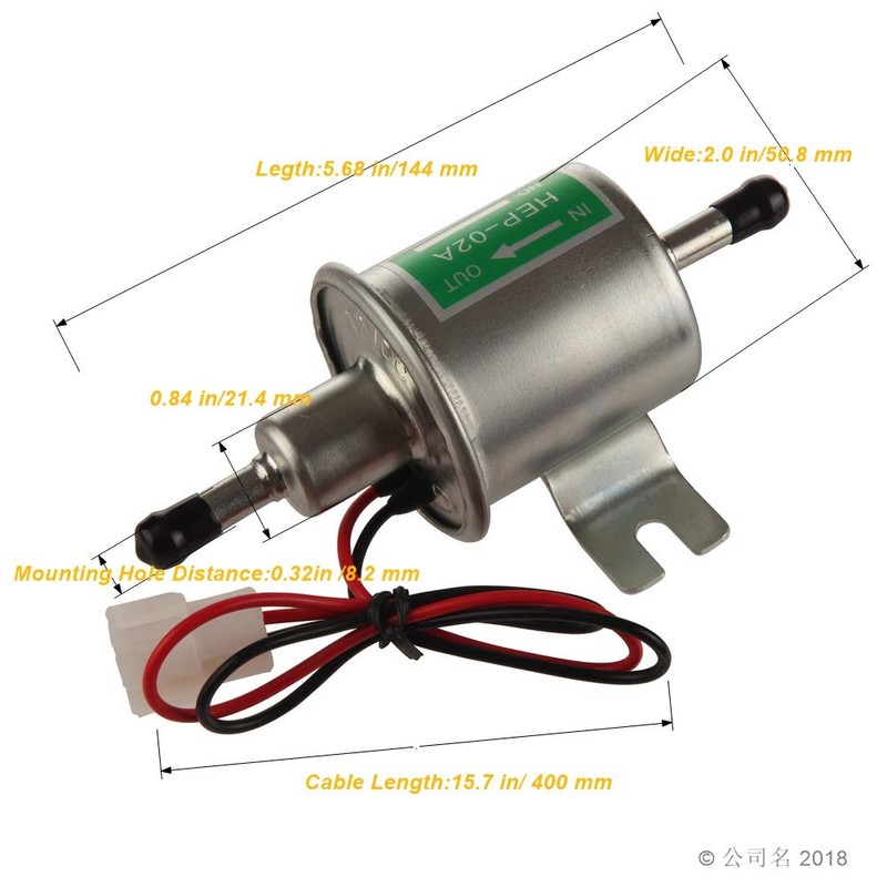 Larbi HEP-02A Low Pressure 2.5-4PSI 12V Heavy Duty Inline Fuel