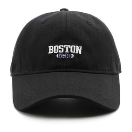 VPTMRP Boston Hat Unisex Soft Baseball Cap Dad Hat Adjustable Trucker Cap (Black)