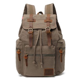 AUGUR High Capacity Canvas Vintage Backpack - for School College Hiking Travel 12-17" Laptop