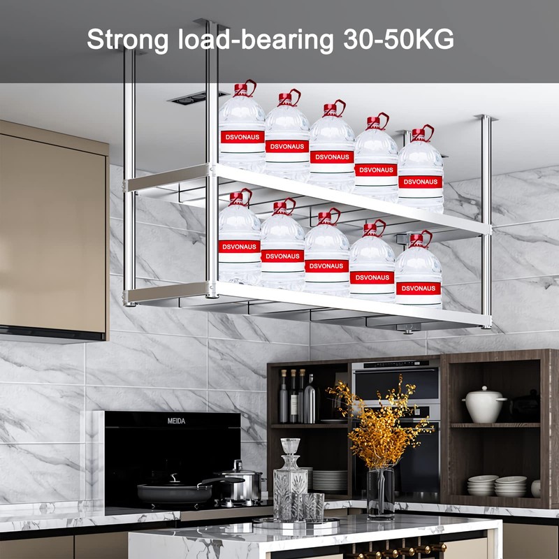 DSVONAUS Ceiling Shelf, Floating Shelves Kitchen Storage Rack, Industrial Ceiling