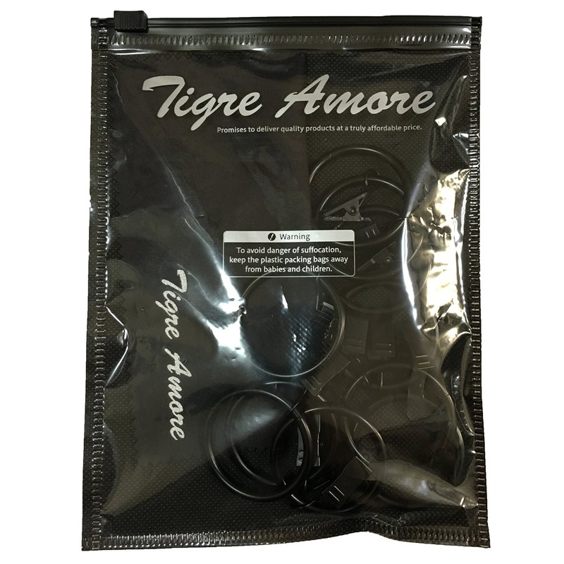 Tigre Amore Sliding Rings Curtain Clips Curtain Ring Liner (Set