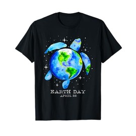 Earth Day 2025 Restore Earth Sea Turtle Art Save the Planet T-Shirt