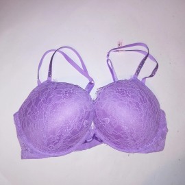 Victoria's Secret Victoria Secret Bra 34D Bombshell Push Up Purple Shine Strap Lace Bling Adds 2 C