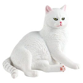 Milisten Cat Figurine Garden Cat Statue Plastic Desktop White cat sitting sideways 2.7 Cute Cat Decor Gardeners Patio Yard Lawn Porch Ornament Garden Statues Decor