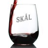 Skal - Norwegian Cheers - Stemless Wine Glass - Cute