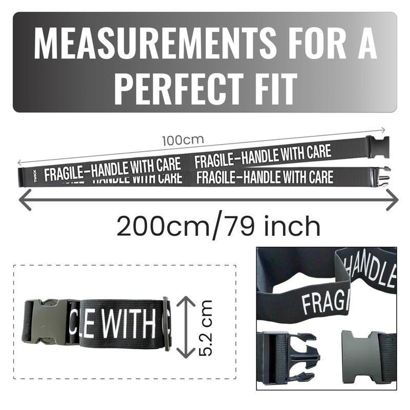 TWICK – 2x Luggage Straps for Travel | Adjustable Suitcase
