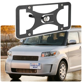 No Drill License Plate Holder Compatible with Scion xB 2008-2015 Front Tow Hook License Plate Mount Bumper Bracket Holder Car Tag Frame Adapter Accessories