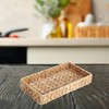 JS Maison Rectangular Water Hyacinth Woven Wicker Basket for Organizing