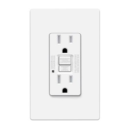ELECTECK 15 Amp GFCI Outlets, Tamper Resistant, Self-Test GFI Receptacles with LED Indicator, Ground Fault Circuit Interrupter, Decor Screwless Wallplate Included, ETL Listed, White