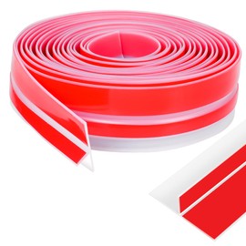 MYFAMIREA T-Shaped Door Draft Stopper 1.97IN x 49FT Clear Silicone Weather Stripping Door Seal Strip Double-Sided Self Adhesive Seal Strip for Side of Door Frame, Window, Shower Glass, Gap