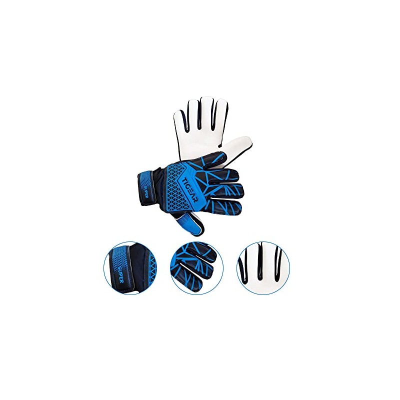 TIGEAR Junior Goalkeeper Gloves with Super Grip Latex and Palm