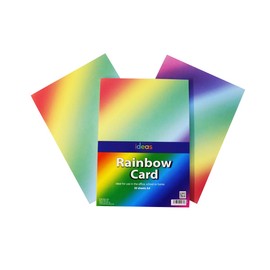 Bright Ideas Vibrant Rainbow Card, 30 Sheets A4 Approx. 29.7cm x 21cm 200gsm Stationery Paper and Cardstock for Arts and Crafts, Ideal for Schools, Home Crafting and Kids Scrapbooking