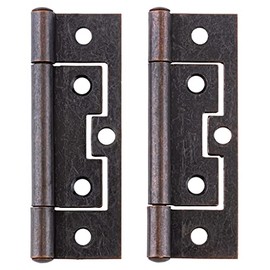 3" Antique Copper Non-Mortise Hinge | Pack of 2 | Cabinet Door, Box, Furniture Hardware | DL-H529B-3AC