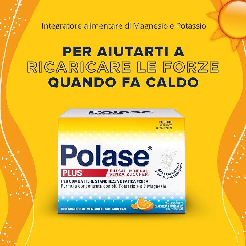 Polase Plus Magnesio e Potassio, Integratore Alimentare Sali Minerali Contro