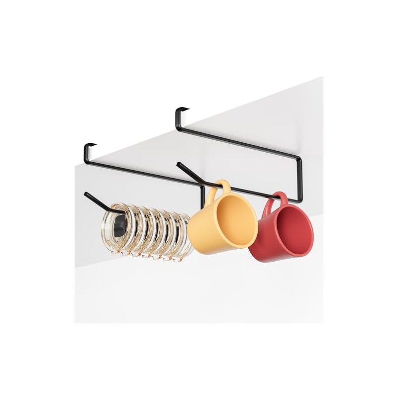 Poerlve Mug Hooks Under Cabinet-2Pack