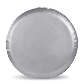Jayke Joy Spare Tire Cover, Silver Wheel Cover PVC Leather Waterproof Dust-Proof Universal Fit for Jeep Trailer RV SUV Camper Vehicle (16 Inch)