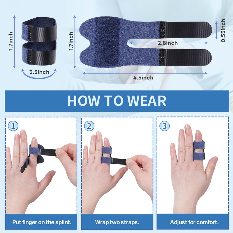 Andecoco 2 PCS Breathable Trigger Finger Splint, Adjustable Finger Brace,