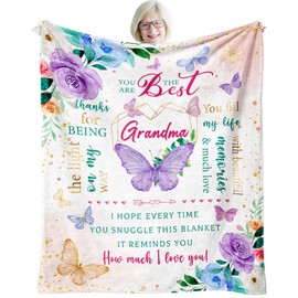 Paihvcn Grandma Gifts, Grandma Birthday Gifts, Birthday Gifts for Grandma, Thoughtful Gifts for Grandma from Granddaughter, Grandma Gifts from Grandchildren, Grandmother Gifts Throw Blanket 60"x50"