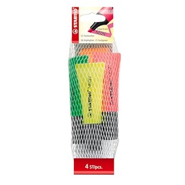 STABILO Neon Marcatextos - Resaltador Neon con 4 Pzas