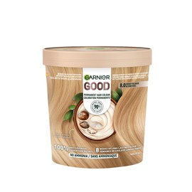 Garnier GOOD Permanent Hair Dye, 100% Grey Coverage, Ammonia-Free, Vegan Hair Colour, with Shea Butter Conditioner, Long-Lasting Glossy Colour for 8 Weeks, No-Drip Formula, 8.0 Honey Blonde