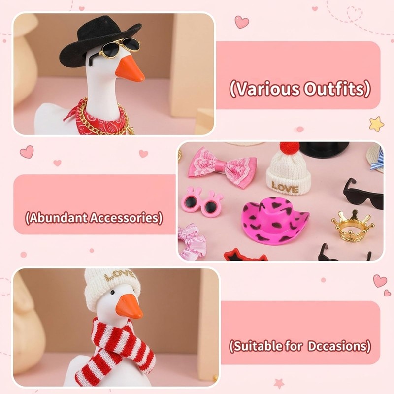 40PCS Desk Goose Outfits 7 Inches, Desk Goose Outfits Set