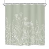 Riyidecor Sage Green Floral Wildflower Shower Curtain for Bathroom Decor