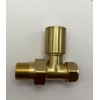 Greened House Alton Brushed Brass/Gold Straight Towel Rail Valves 1/2"