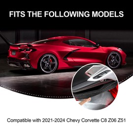 Fancemot Real Carbon Fiber Inner Door Panel Trim Compatible with Corvette C8 2020-2025, Interior Decor Sticker Accessories