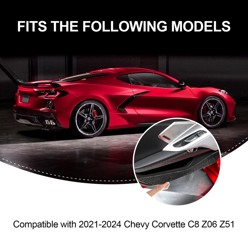 Fancemot Real Carbon Fiber Inner Door Panel Trim Compatible with