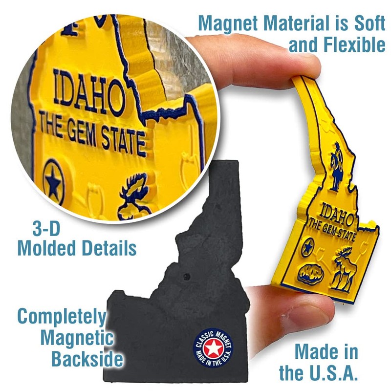 Idaho Small State Magnet by Classic Magnets, 1.7" x 2.7",