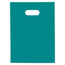ModuJoah MDJ 100 Pack of 9x12 1.5 Mil Merchandise Plastic Bags with Die Cut Handles, Strong, Durable, and Tear Resistant Bags for Small Business, Shopping, Retail, Boutiques, Gift, Favor Bags (Teal)