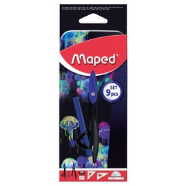 Maped - Mathset School Compass Deepsea Paradise - Compass Ring + Compass Lead + Drawing Set + Sharpener + Eraser + Pencil