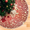 ALAZA Gold Christmas Tree Skirts Pattern Large Wicker Xmas Tree