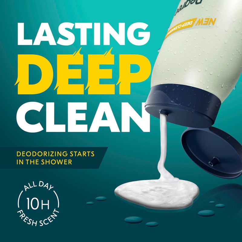 Degree All Day Fresh Body Wash Fresh Coconut Deep Cleansing