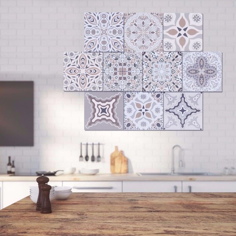 10pcs Self adhesive PVC Tile Floor Stickers Bathroom Kitchen Wall