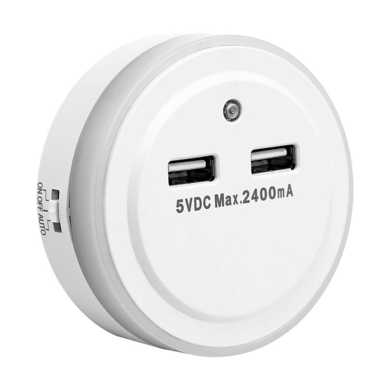 Benross LED Plug in Night Light with Dual USB Charger,