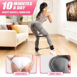 Ankle Resistance Bands with Cuffs, Resistance Bands Set for Working Out, Leg and Glute Exercise Bands – Home Gym Workout Equipment for Women, Booty Building, Pilates, Rehab, Physical Therapy