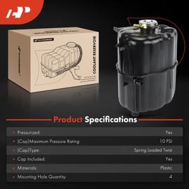 A-Premium Engine Coolant Reservoir with Cap Compatible with International Harvester 7600 2003-2007, 7700 2005-2007
