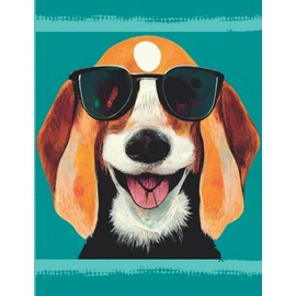 Funky Beagle Notebook / I Love Beagles Journal / Notepad for Beagle Lovers / Dog Lovers Gift / Cool Art Diary / 8.5x11