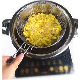 6QT Deep Fryer Set Stainless Steel Deep Fry Basket & 3-Ply Deep Frying Pot Sauce Pan With Lid