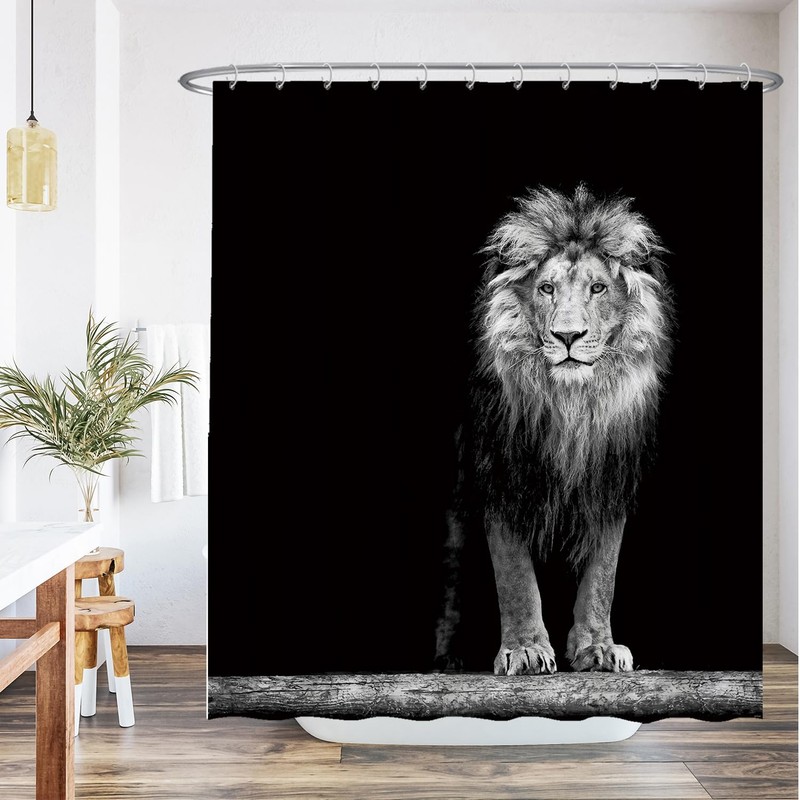 Ulticool Shower Curtain - Lion Head Nature Animals - 180