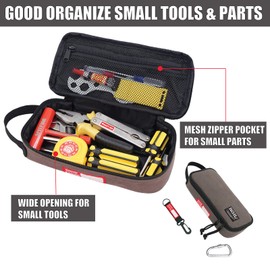 Rough Enough Small Tool Pouch Bag Canvas Portable Tool Box Organizer Case with Zipper Handle for Motorcycle Bike