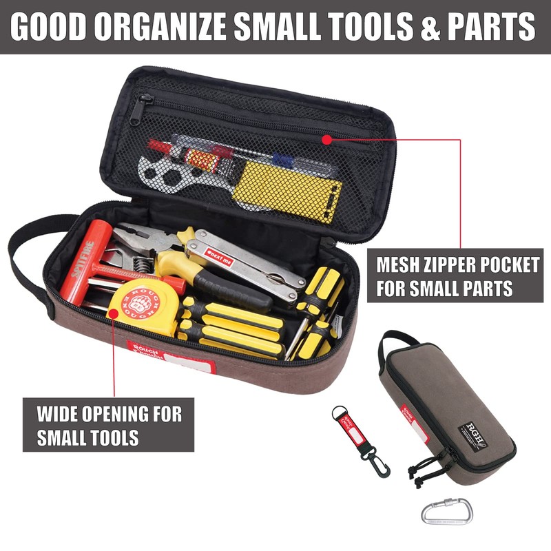 Rough Enough Small Tool Pouch Bag Canvas Portable Tool Box