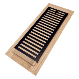 Homewell White Oak Wood Floor Register Vent Cover, Drop in Vent with Damper, 6x12 Inch, Unfinished