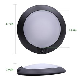 6Inch RV LED Dome Light with Switch, Black RV Interior Light Fixture, 12Volts Ceiling Light for RV Boat Trailer Camper Motorhome Van