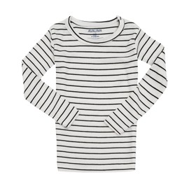 AVAUMA Stripe Pattern Newborn Baby Little Boys Girls Snug-Fit Pajamas Long sleeve Sets Pjs Kids Clothes (XS/Ivory)