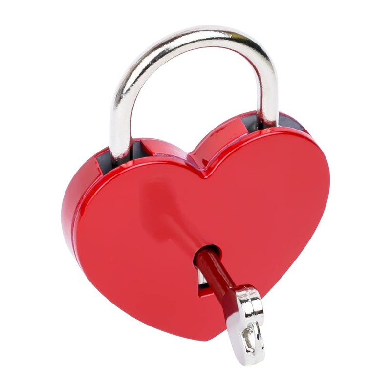 HMF Mini Decorative Padlock with Key in Heart Shape |