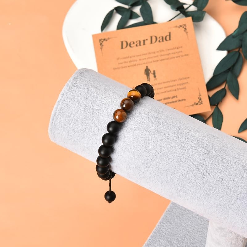 Christmas Bdy Bracelet for Best Dad - Natural Stone Men's
